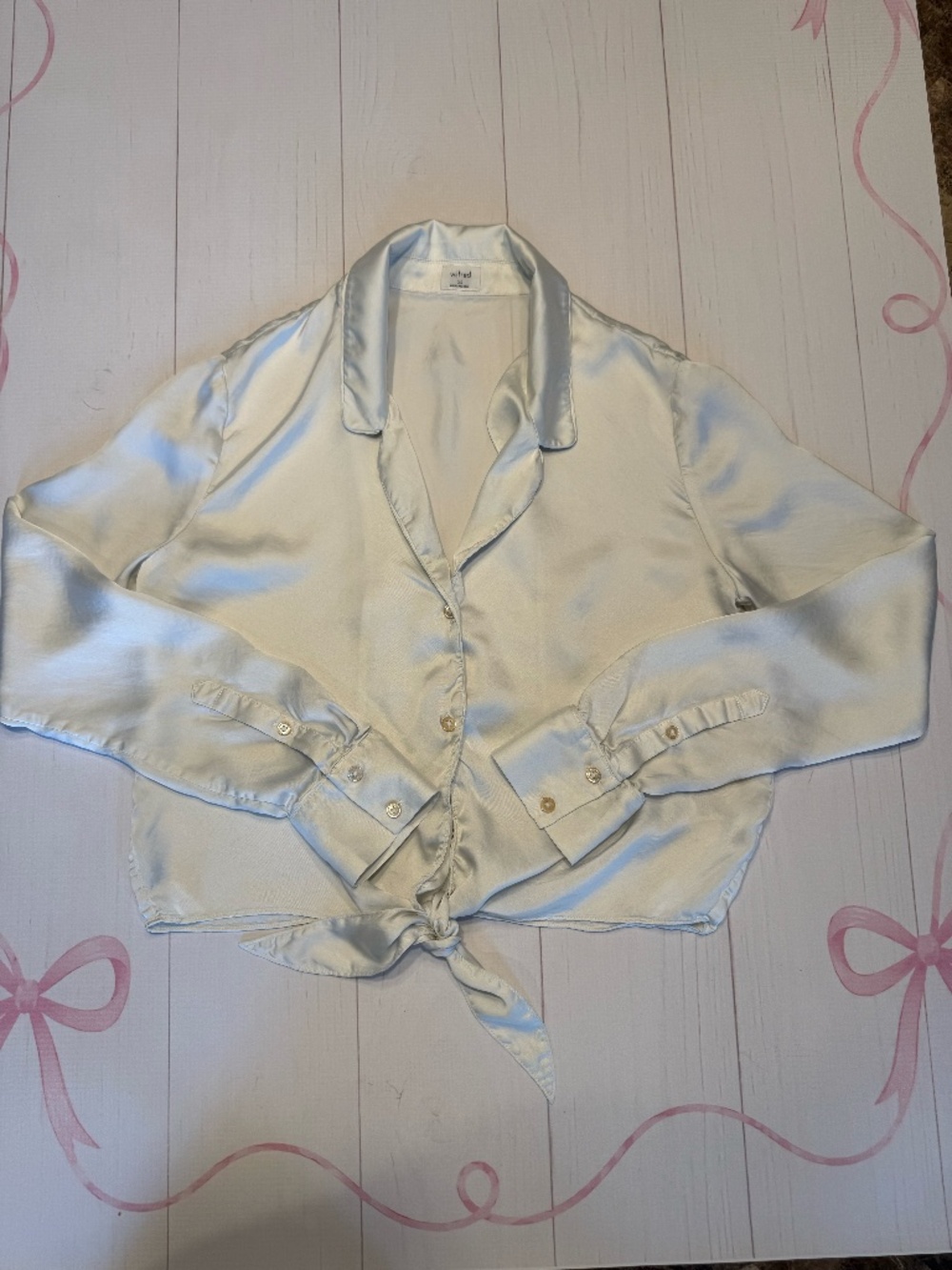 Aritzia Wilfred Peaufiner Tie Front Blouse size XS